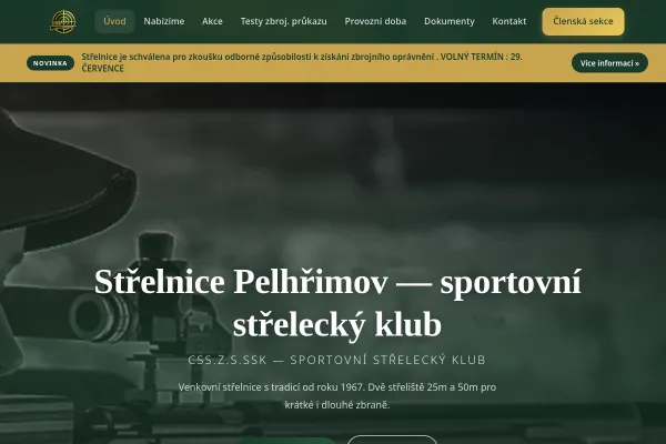 Náhled webu strelnicepe.cz