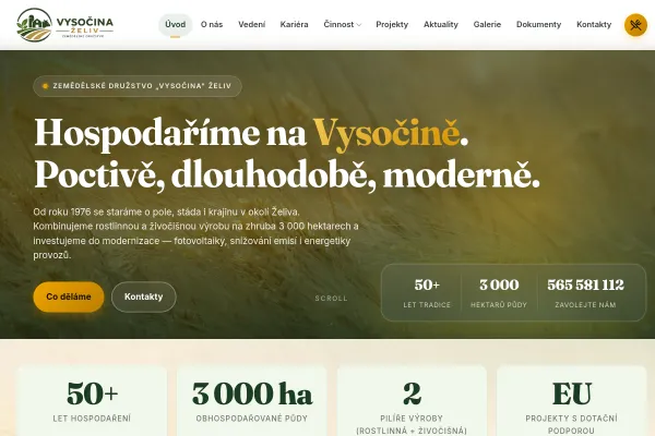 Náhled webu vysocinazeliv.cz